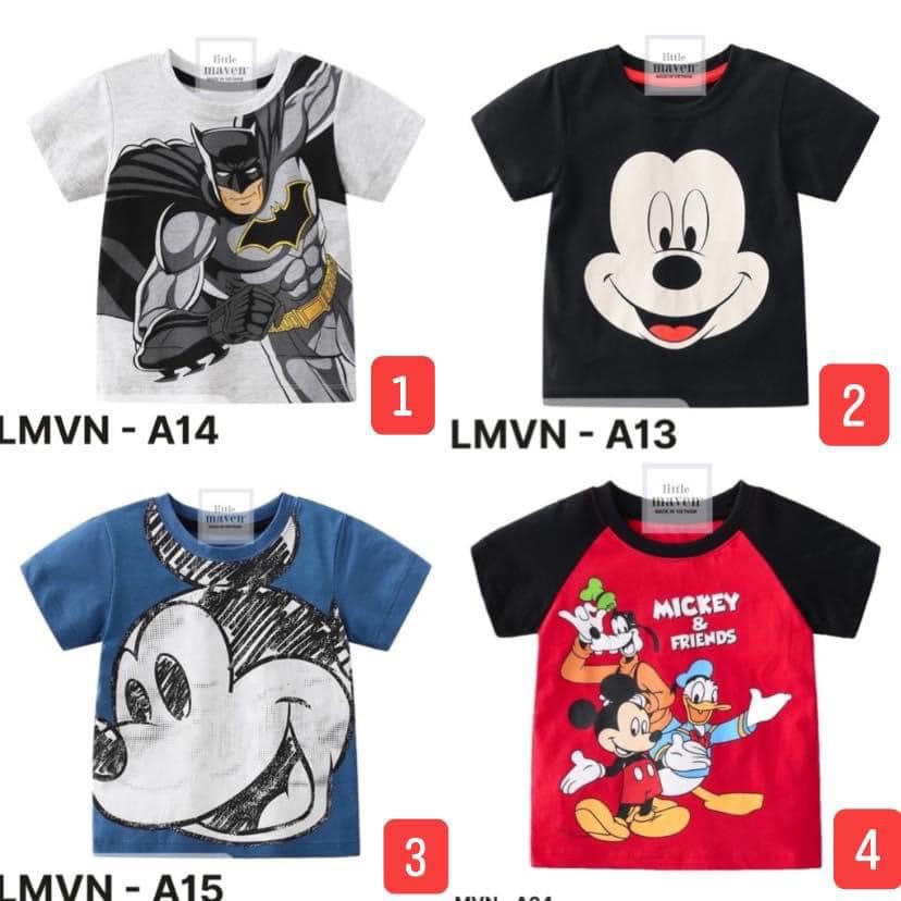Áo cộc tay Cotton LITTLE MAVEN cho bé trai