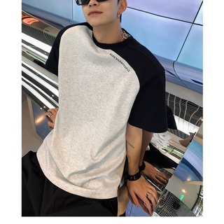 Áo thun nam Raglan xám đen