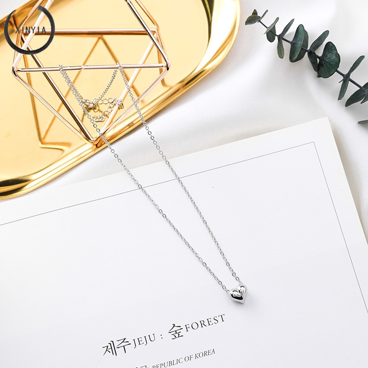 Vòng cổ mạ vàng mặt hình trái tim phong cách Valentine dễ thương