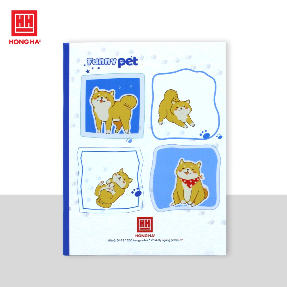 Vở 4 ly ngang Hồng Hà 200 trang Class Funny Pet - 0443 | Vở học sinh miền Trung - miền Nam