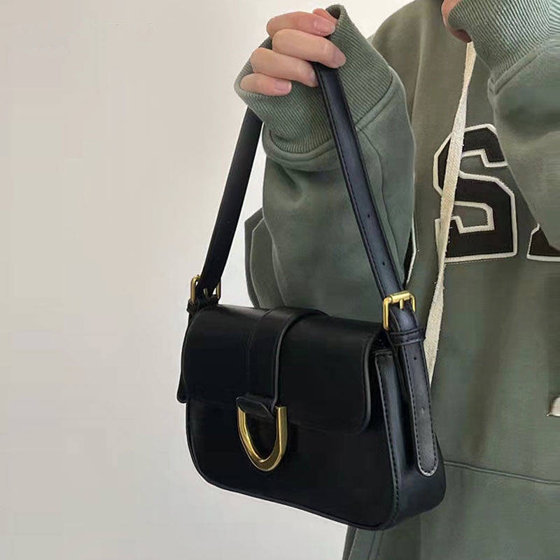 Niche Advanced Texture New Baguette Bag Retro Vachette Clasp Fashion Elegant Shoulder Bag Bag dEvX