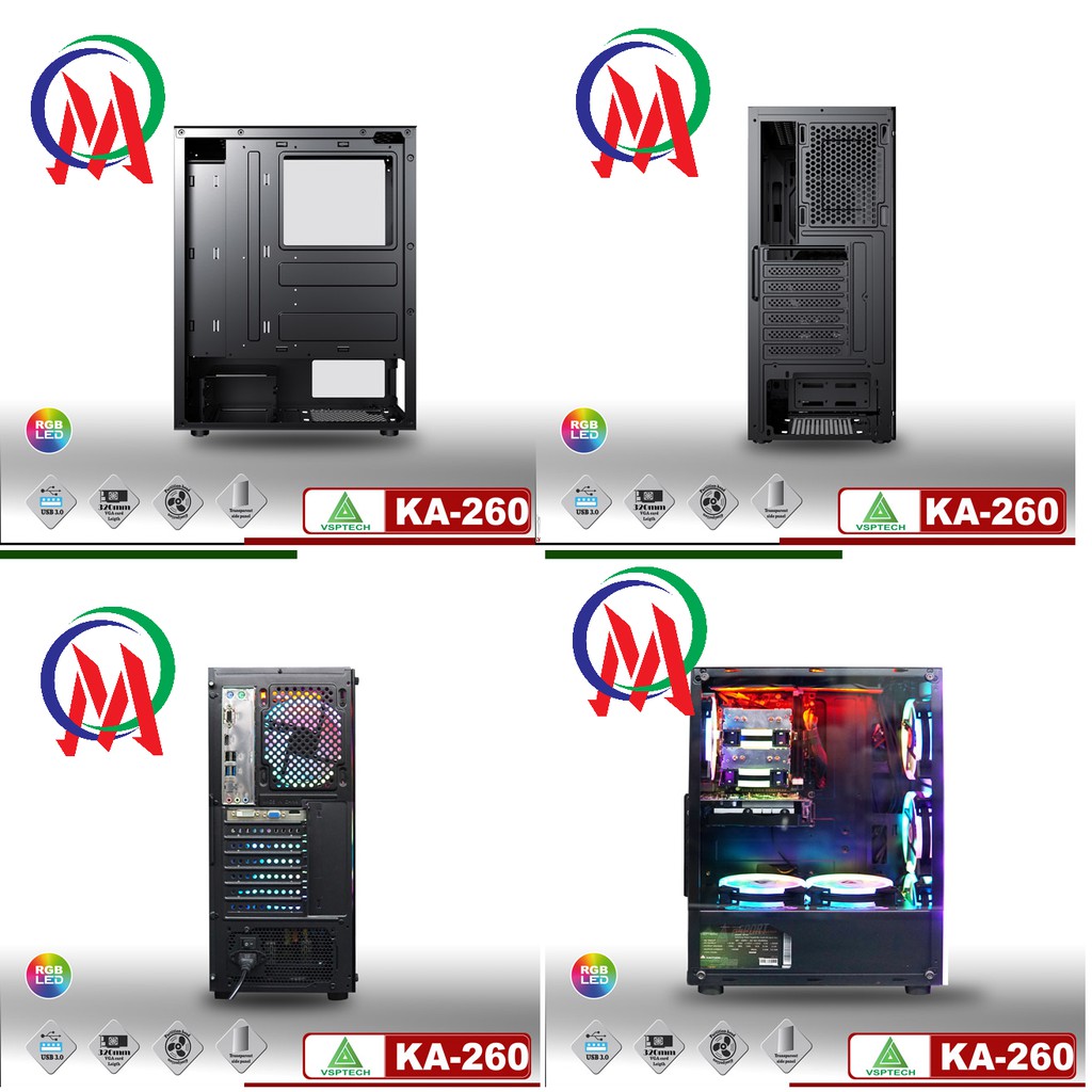 Vỏ Case máy tính gaming VSPTECH AVENGERS KA-260 Có Sẵn LED RGB