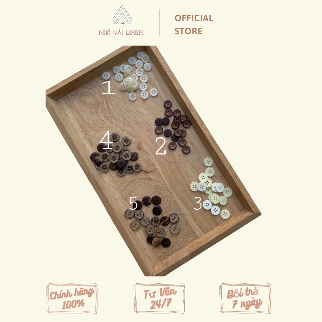 Phụ Kiện Nút Gỗ Nhà Vải Linen