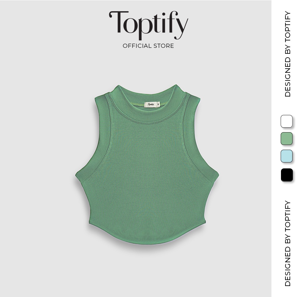 Áo croptop nữ body sát nách TOPTIFY form basic kiểu viền bo vạt bầu Maude Top AC53