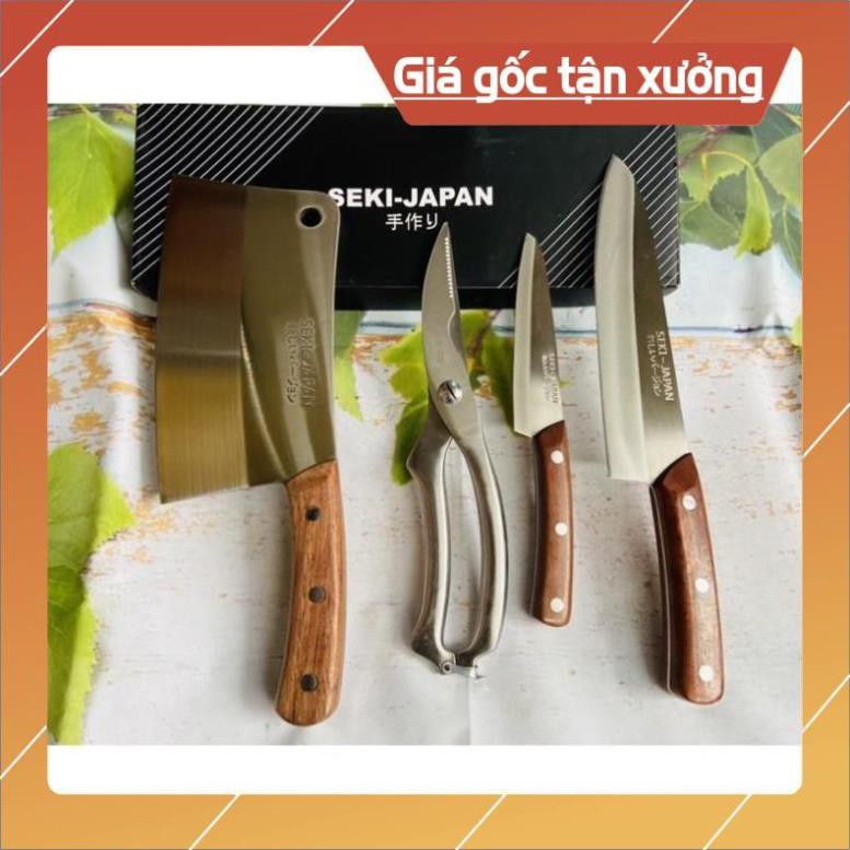 Bộ dao kéo SEKI NHẬT BẢN 4 món - Nhật nội địa  kéo gà inox 001