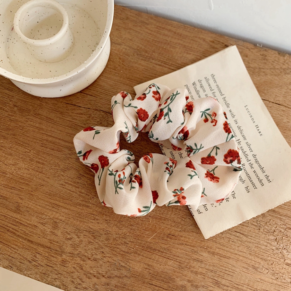 Dây buộc tóc Scrunchie in hoa nhiều màu Vintage phong cách Hàn Hair Scrunchies