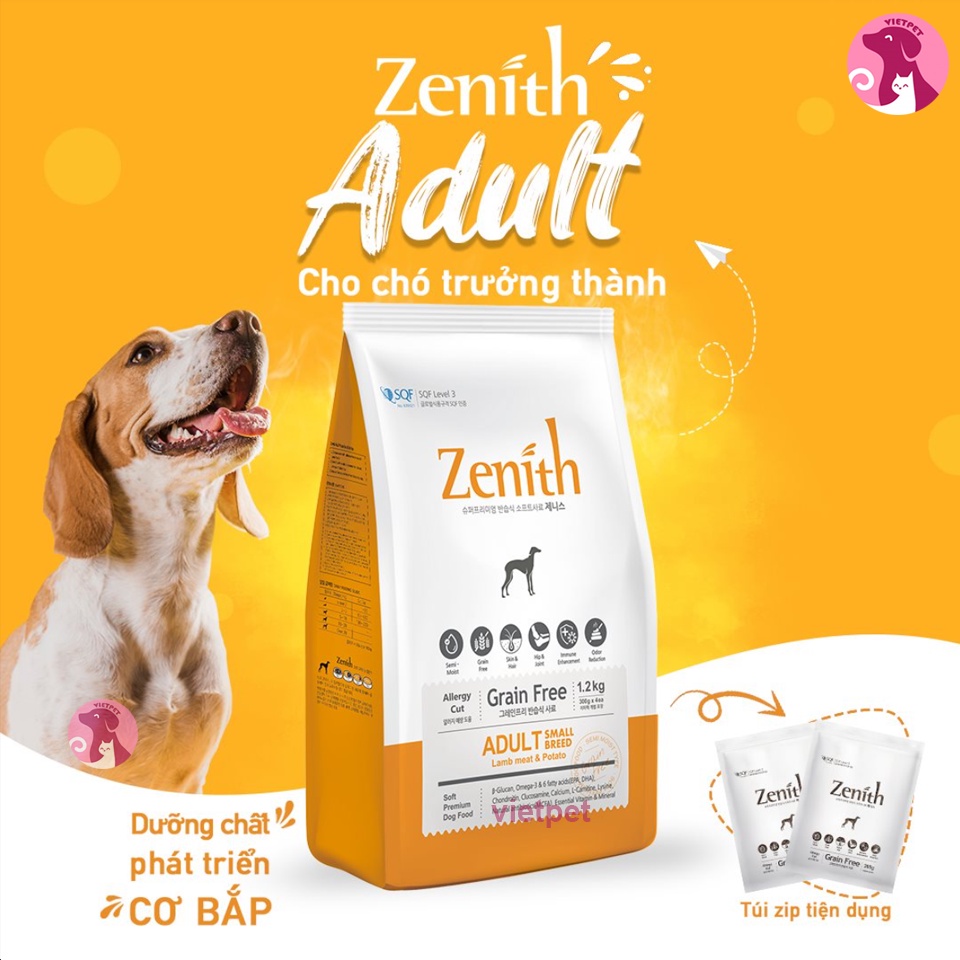 Thức ăn cho chó trưởng thành - Hạt mềm Zenith - Vị Cừu (1.2 kg)