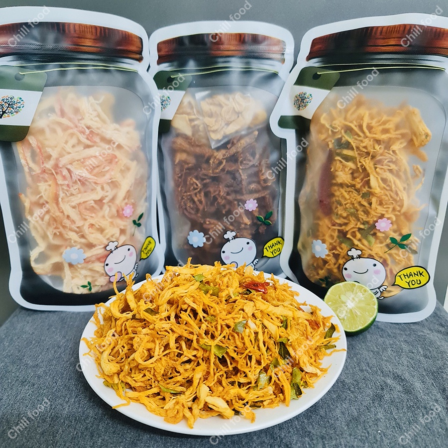 Khô Gà Lá Chanh Chillfood Loại Ngon, Khô Gà Ăn Vặt, Đồ Ăn Vặt Ngon Rẻ Túi Zip Dễ Thương 150g | BigBuy360 - bigbuy360.vn