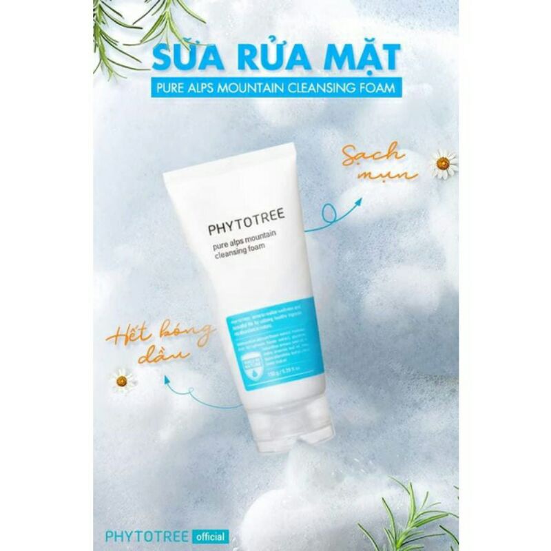 [HÀNG CHÍNH HÃNG] Sữa Rửa Mặt quốc dân Phytotree PURE ALPS MOUNTAIN CLEANSING FOAM 150g