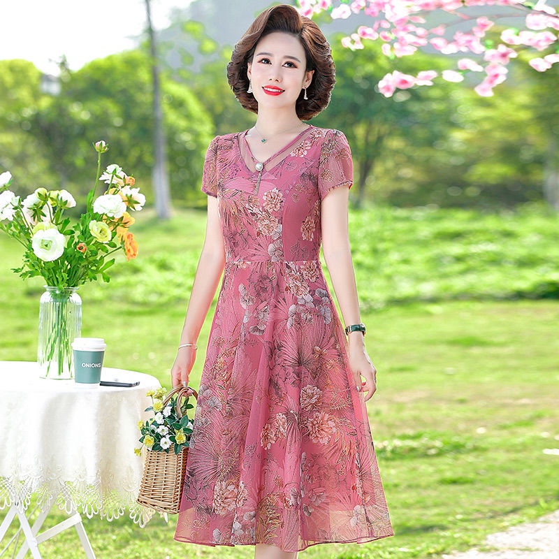 Váy, bà mẹ trung niên và cao tuổi, mùa hè, 40-50 tuổi