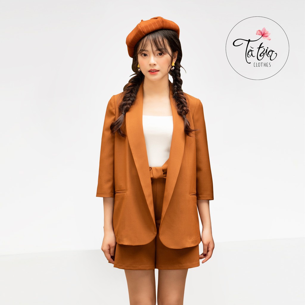 Tà Tưa Clothes Set Áo vest nâu, phối quần