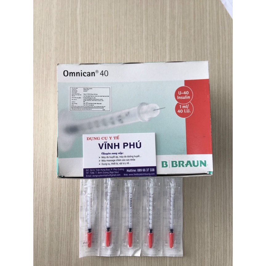 Kim tiêm tiểu đường Omnican 1ml/40 IU B.Braun đỏ