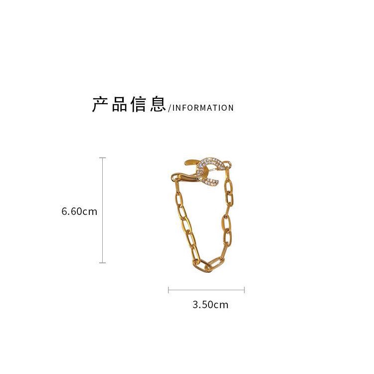 Trâm Cài Áo Dây Xích Kim Loại Đính Đá Thời Trang Phong Cách Hàn Quốc