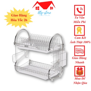 Kệ úp bát đũa 2 tầng inox đa năng siêu tiện dụng- giá úp bát chén đĩa cốc tiện lợi- giá bát 2 tầng.