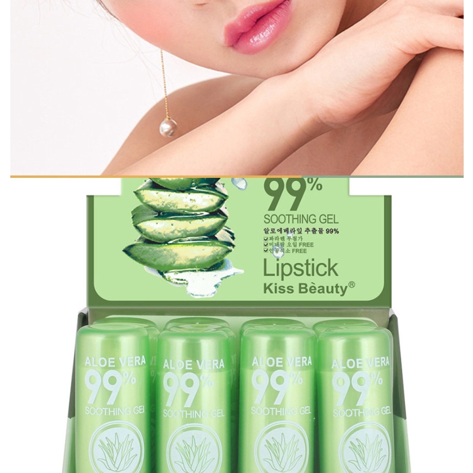 Son dưỡng môi nha đam Aloe Vera ❤️FREE SHIP❤️ Màu tự nhiên lâu trôi - Dưỡng môi mềm mượt