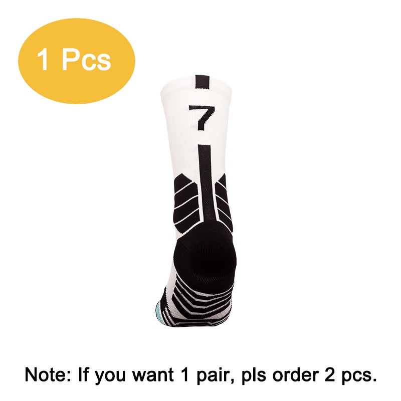 Một nửa đôi Vớ thể thao bóng rổ chuyên nghiệp dành cho nam giới Premium Lucky Number Khăn Botton Không trơn trượt Vớ bóng đá đàn hồi không trơn trượt Vớ chạy