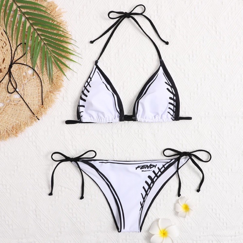 [BKN804] &lt;BRAND&gt; SET BIKINI TRIANGLE FD TRẮNG VIỀN ĐEN