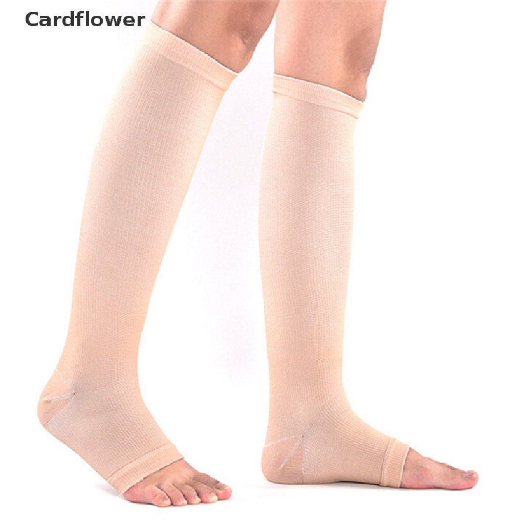 &lt; Cardflower &gt; Vớ Nén Hở Ngón Chân Không Co Giãn Hỗ Trợ Đầu Gối