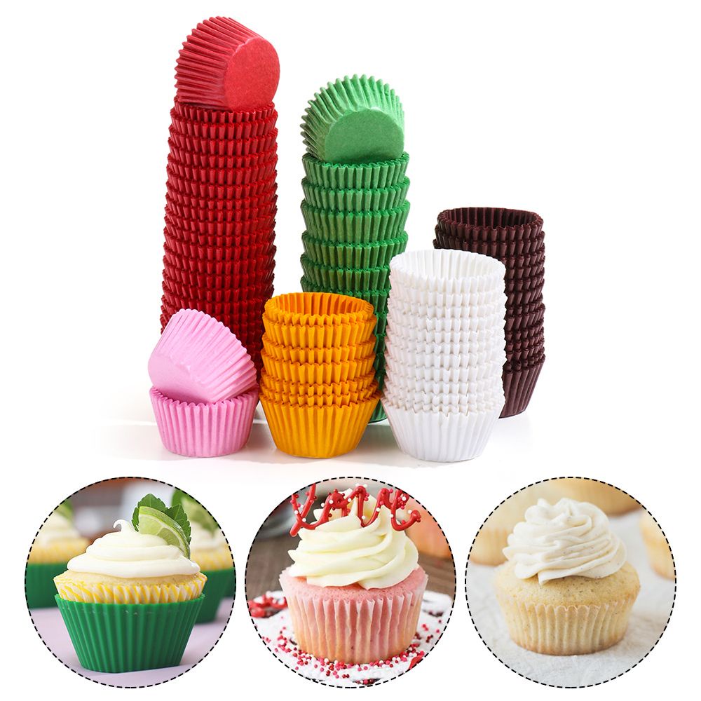 CONOPERY Set 500/ 1000 cốc giấy làm bánh cupcake nhiều màu tùy chọn