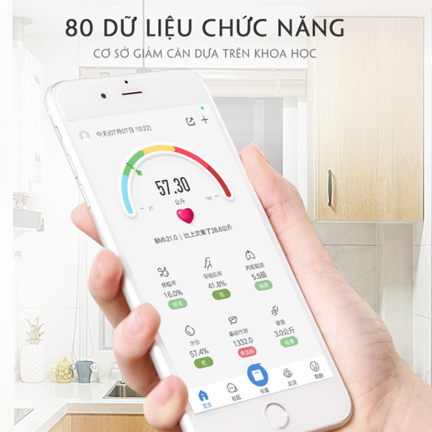 Cân điện tử sức khỏe cao cấp sạc usb sạc năng lượng mặt trời, Kết Nối Bluetooth