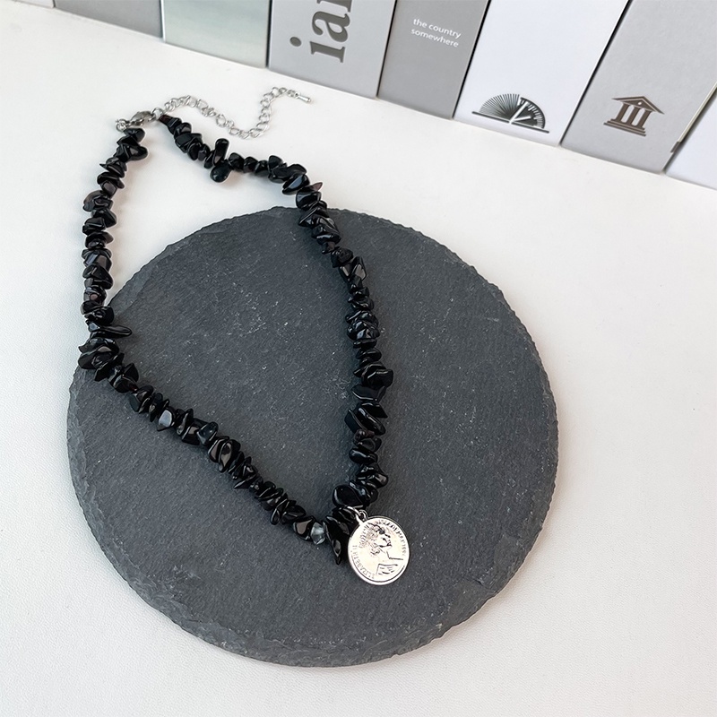 Vòng cổ Màu Đen Phong Cách retro Hàn Quốc Chất Lượng Cao