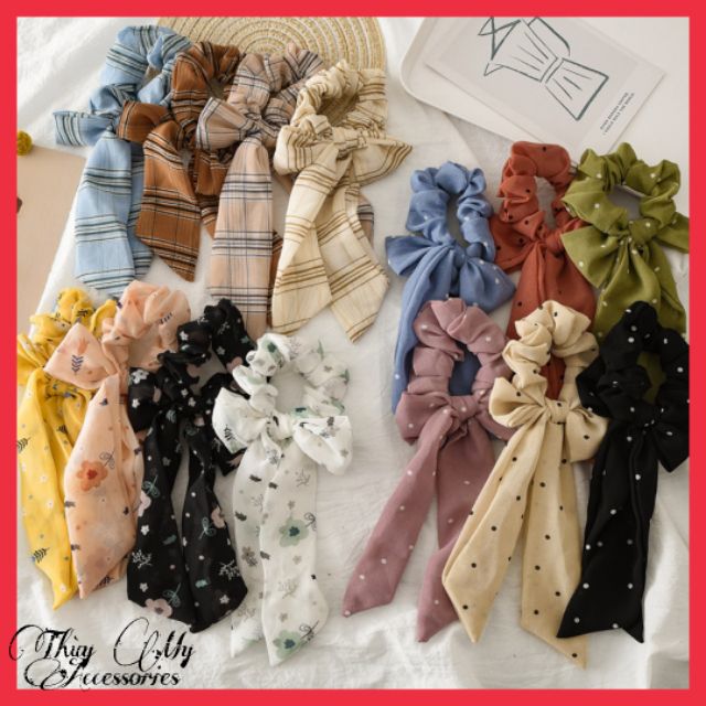 Cột tóc vải nơ scrunchies- Thùy My Accessories