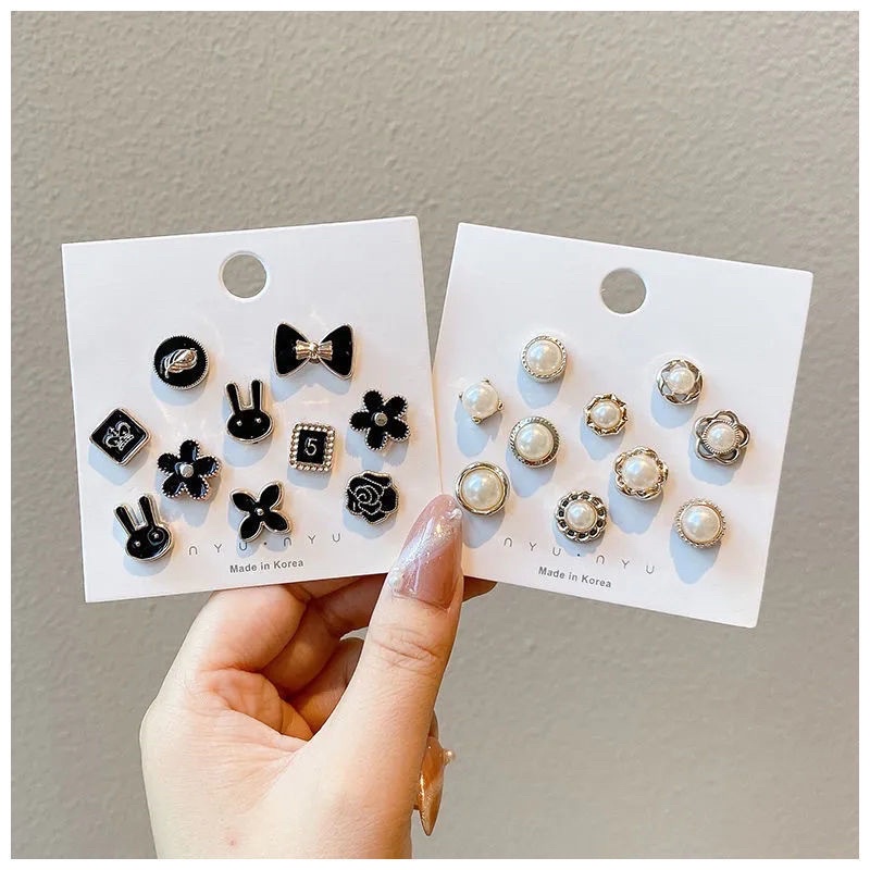 Khuy cài áo mini chống hở, set 10 ghim cài áo mini cố định cổ áo, váy rộng, cổ khoét sâu cho nữ