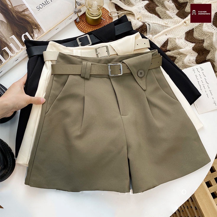 Quần đùi short nữ lưng cao cạp nhê tam giác cá tính không đai đẹp 37