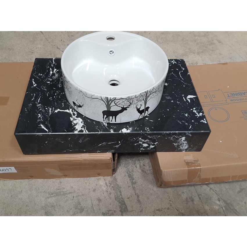 Bàn đá lavabo treo tường hình hộp chữ nhật cao cấp thích hợp mọi lavabo dương bàn