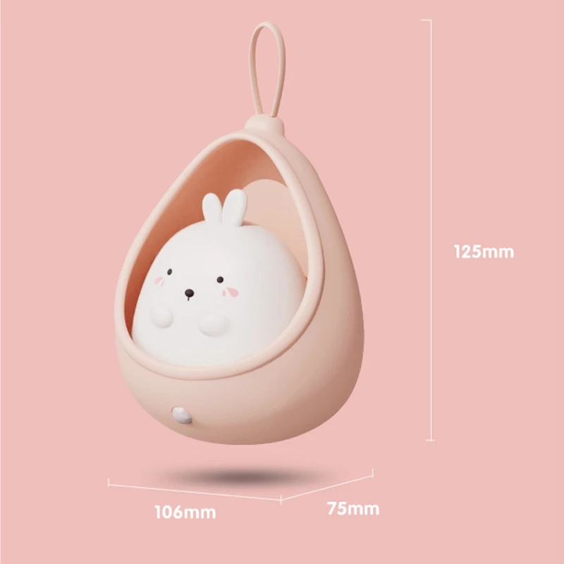 Đèn Ngủ LED Silicone Mềm Hình Thỏ Mèo Dễ Thương Có Thể Sạc USB