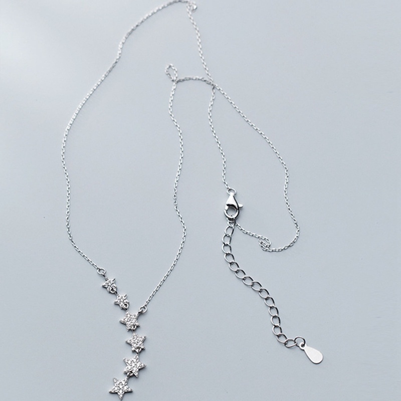 Vòng cổ Mạ Bạc 925 Mặt Ngôi Sao Đính Đá Zircon