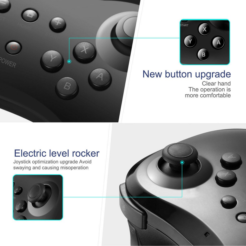 Wireless Classic Bluetooth Gamepad Joystick Controller For Nintendo Wii U Pro