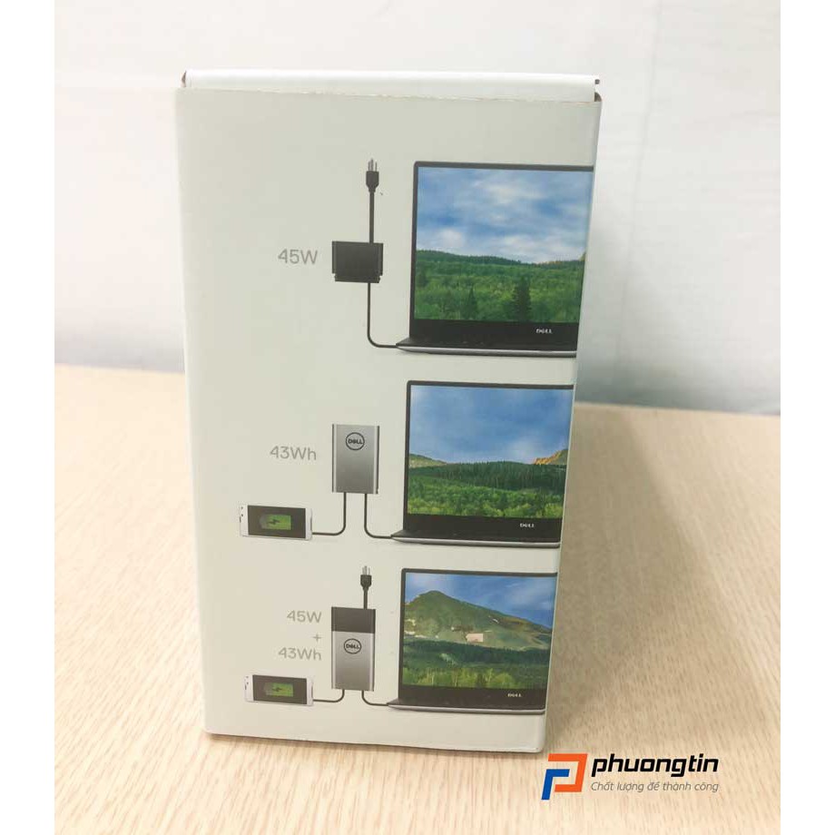 Pin sạc dự phòng Dell Hybrid Adapter 45W + Power bank 43WH – Tặng cáp sạc nhanh điện thoại
