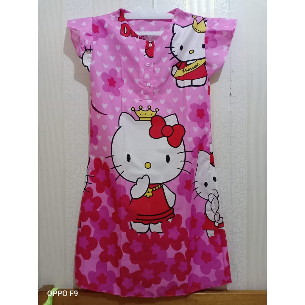 Đầm Ngủ Họa Tiết Hello Kitty Màu Hồng Cho Nữ
