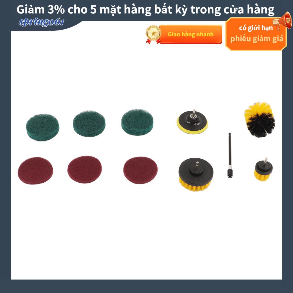 Spring061 11 cái Bàn chải khoan Bộ đính kèm bàn điện Đa năng cho Xe thuyền SUV Sàn phòng tắm