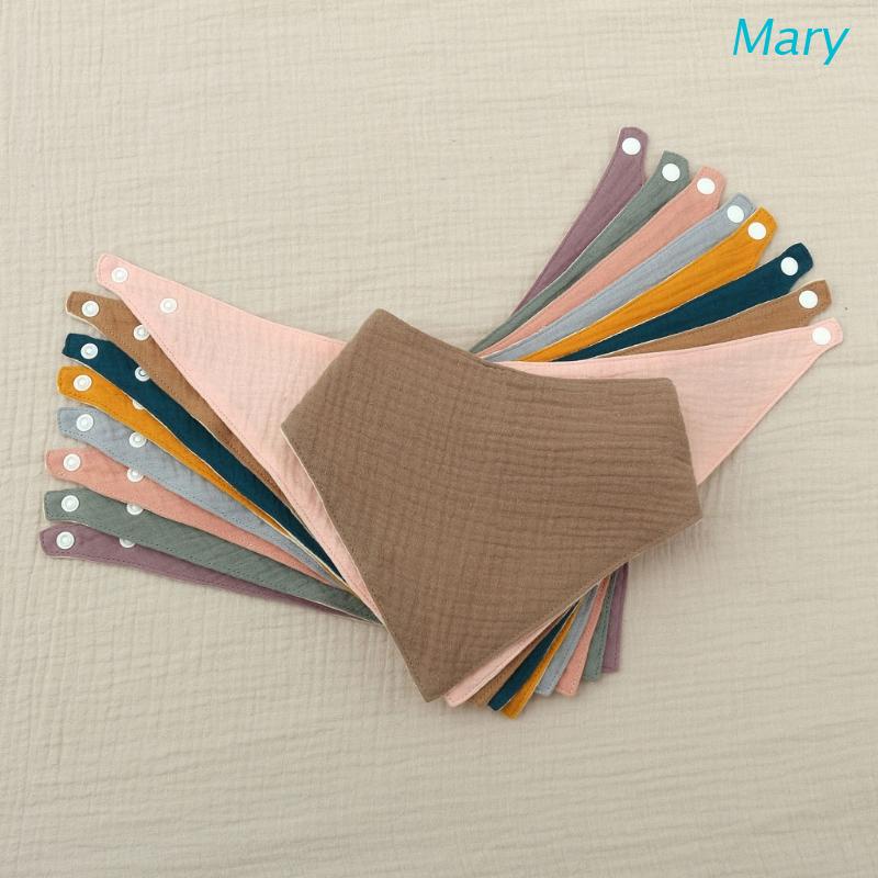 Yếm ăn tam giác bằng vải cotton hai mặt màu trơn làm quà tặng cho bé trai và bé trai sơ sinh