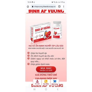 Định áp vương hỗ trợ ổn định huyết áp tim mạnh hộp 180 viên