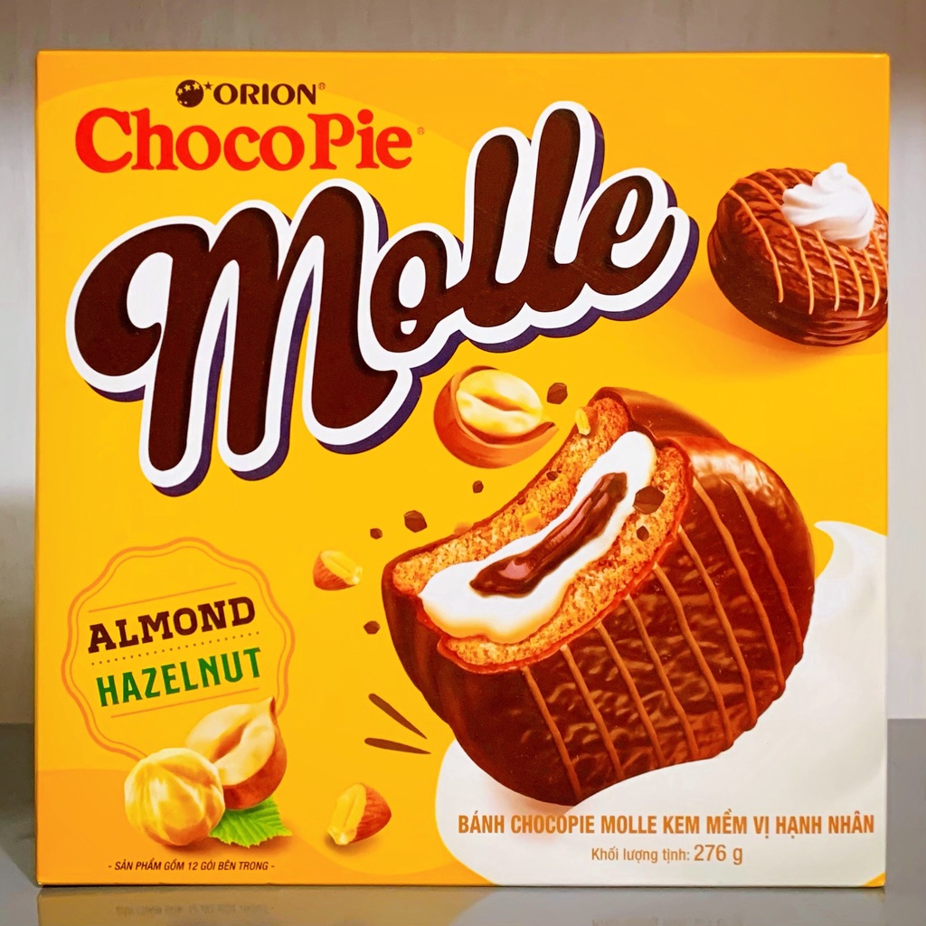 Bánh Chocopie Molle Kem Mềm Vị Hạnh Nhân Orion Hộp 276g
