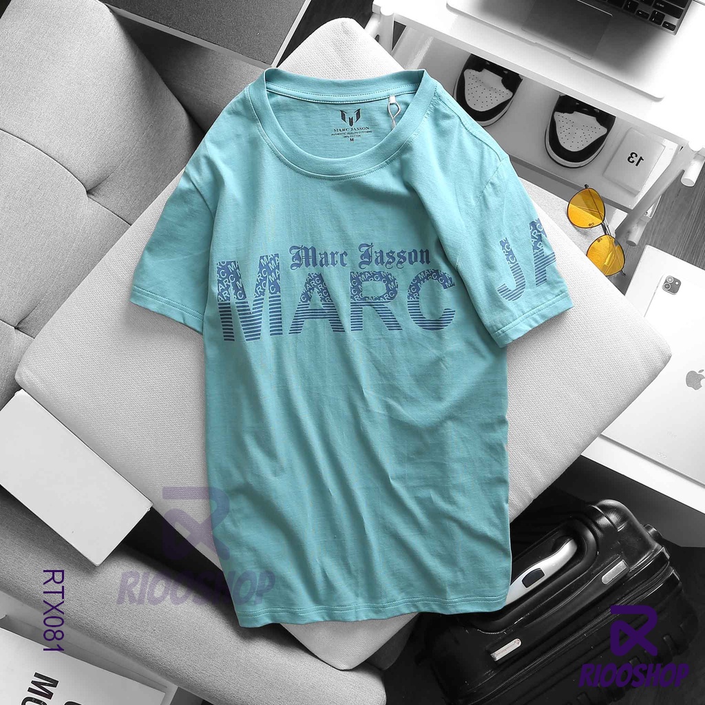 Áo thun nam đơn giản, áo phông cổ tròn nam đẹp in chữ Marc Jasson form rộng RTX081 Riooshop có size lớn xxl, big size