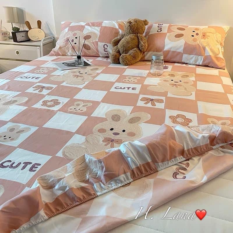 SET GA GỐI GẤU HỒNG CHỮ CUTE