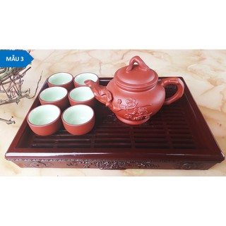 Khay đựng ấm chén giả gỗ