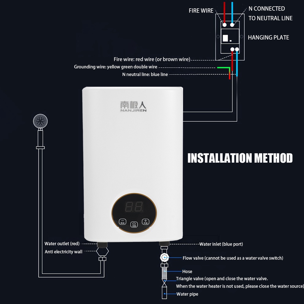 Máy Nước Nóng 6000w ipx4 220v Thông Minh Tiện Dụng Cho Gia Đình