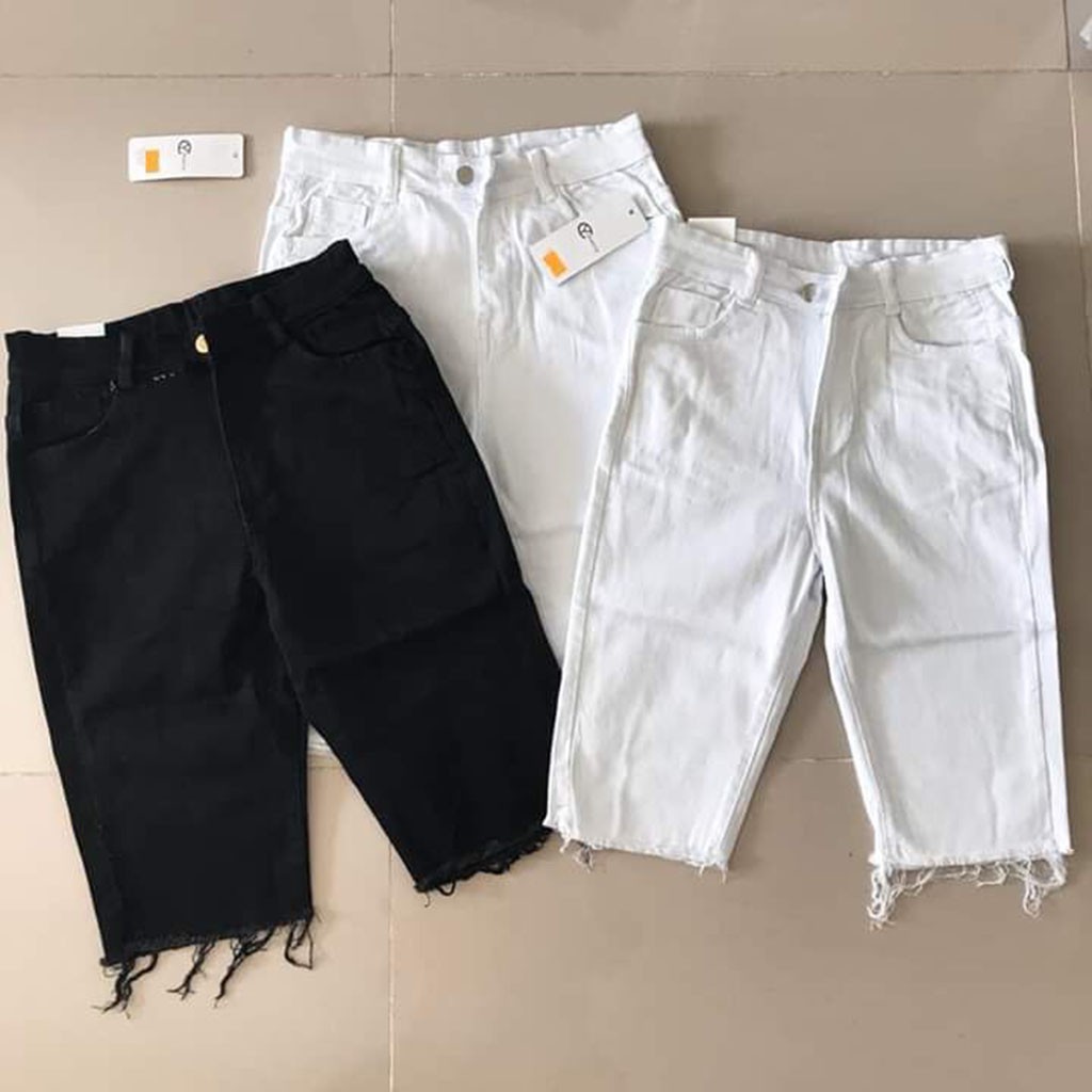 Quần Jeans Ngố Lửng Nữ 2 Màu Đen Và Trắng - Quần Ngố Nữ - Tashop | BigBuy360 - bigbuy360.vn