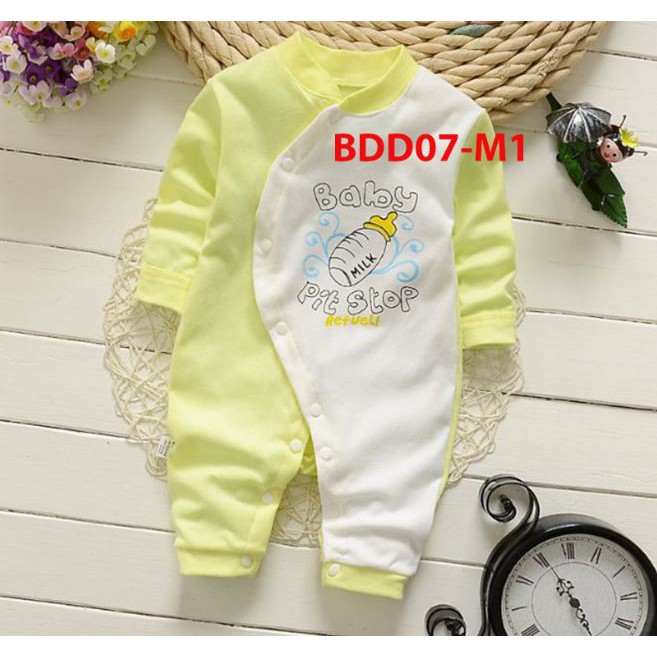 Body dài tay dễ thương Cotton cho bé trai bé gái BDD07