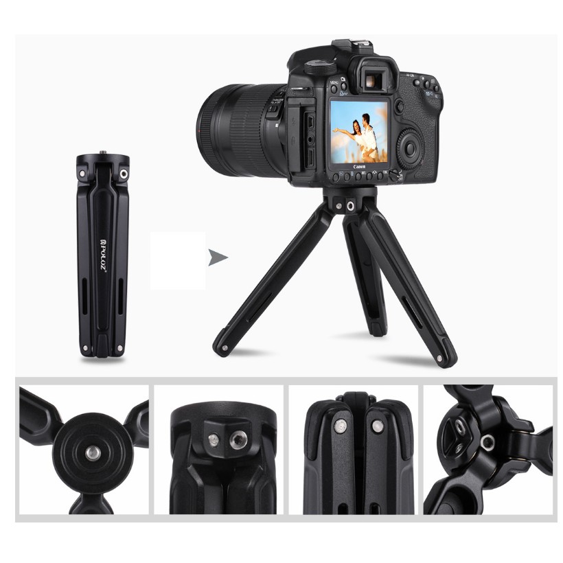 Tripod PULUZ mini bằng kim loại dùng cho điện thoại, máy ảnh, gimble chống rung