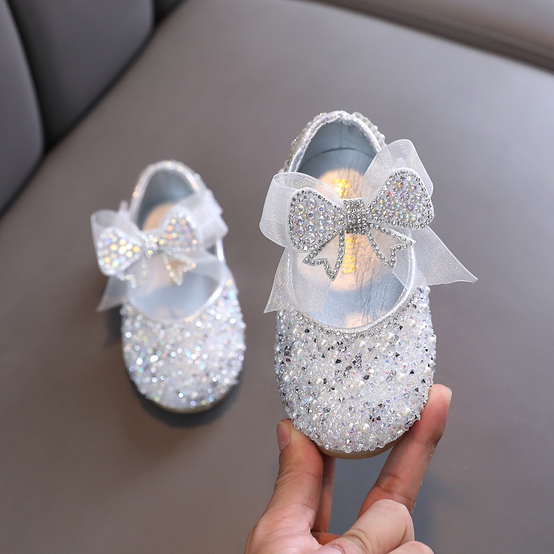 Giày Búp Bê Đế Mềm Đính Nơ Chất Liệu Chiffon Cho Bé Gái 2-16 Tuổi