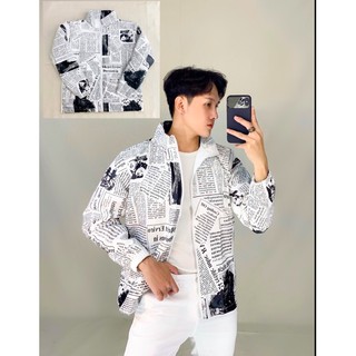Áo Khoác Dù CNV146 Phối Hình Báo Giấy Thời Trang C064
