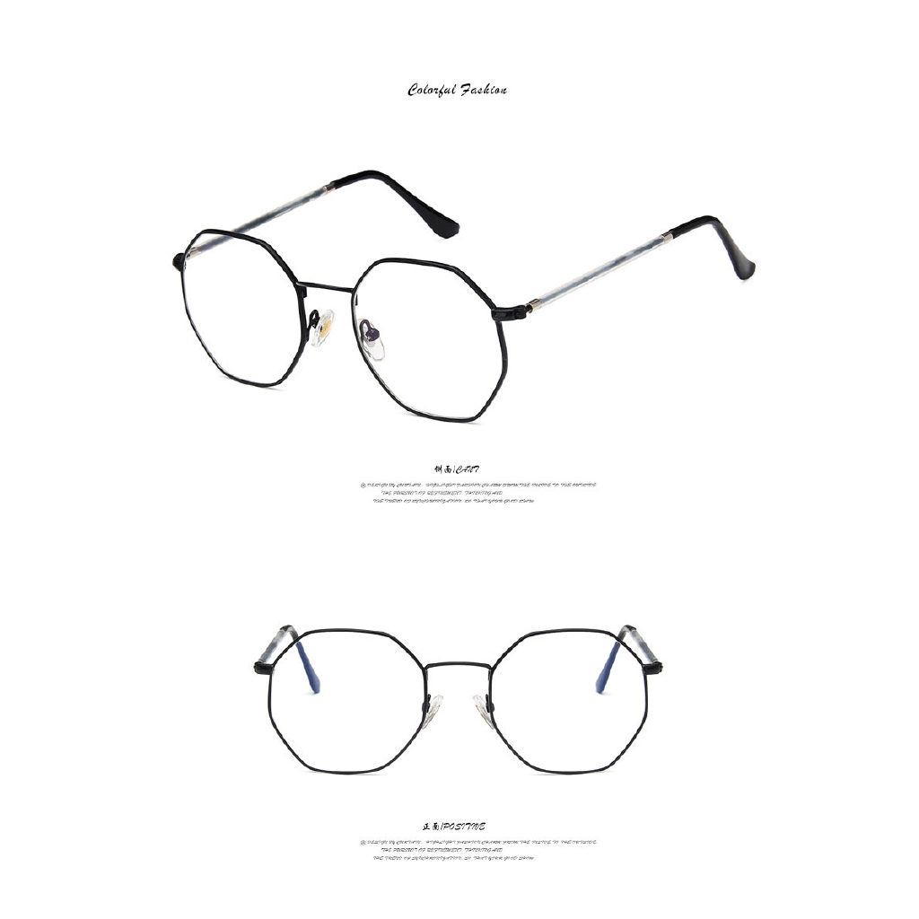 Korean style polygon style eyeglasses Stylish women anti BLUE