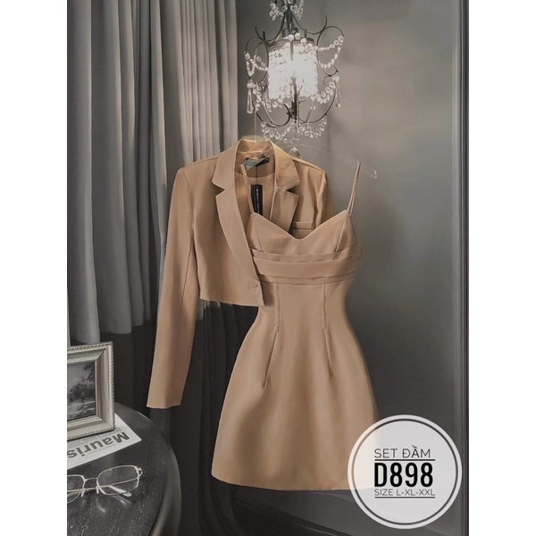 (60-90kg) Ảnh Thật MINSTORE BIGSIZE Set đầm D898