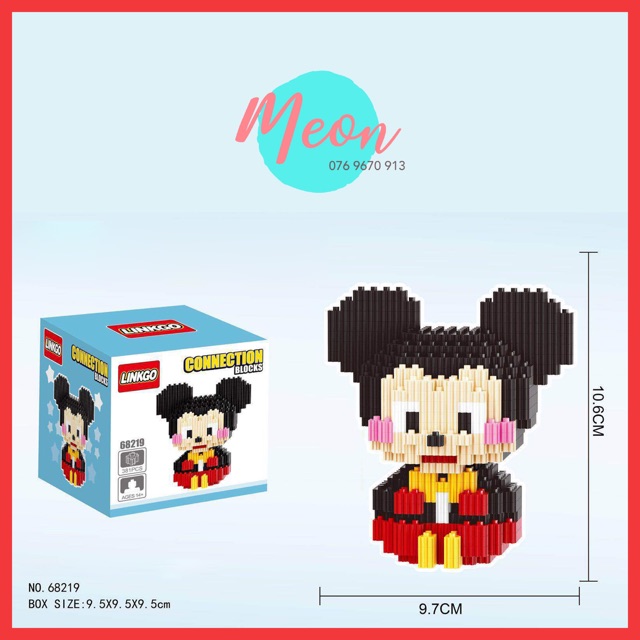 Xếp hình baby mickey mouse răng cưa - miniblock lego baby Mickey mouse